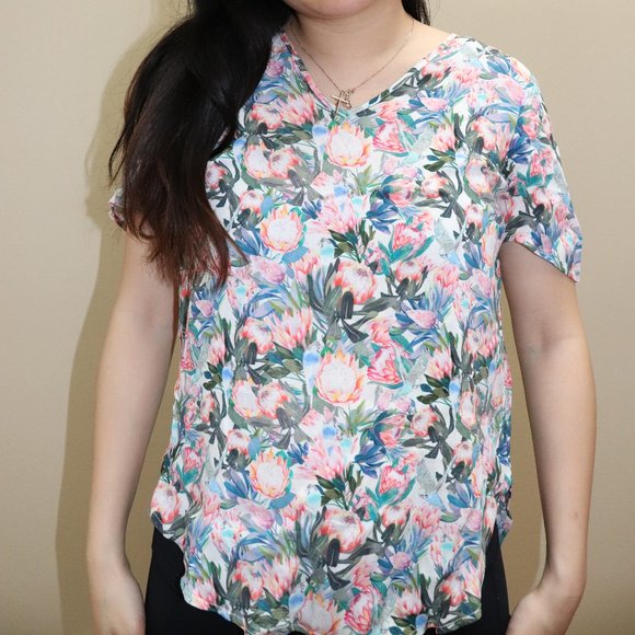 H&M Floral V-Neck Blouse - Picture 1 of 2